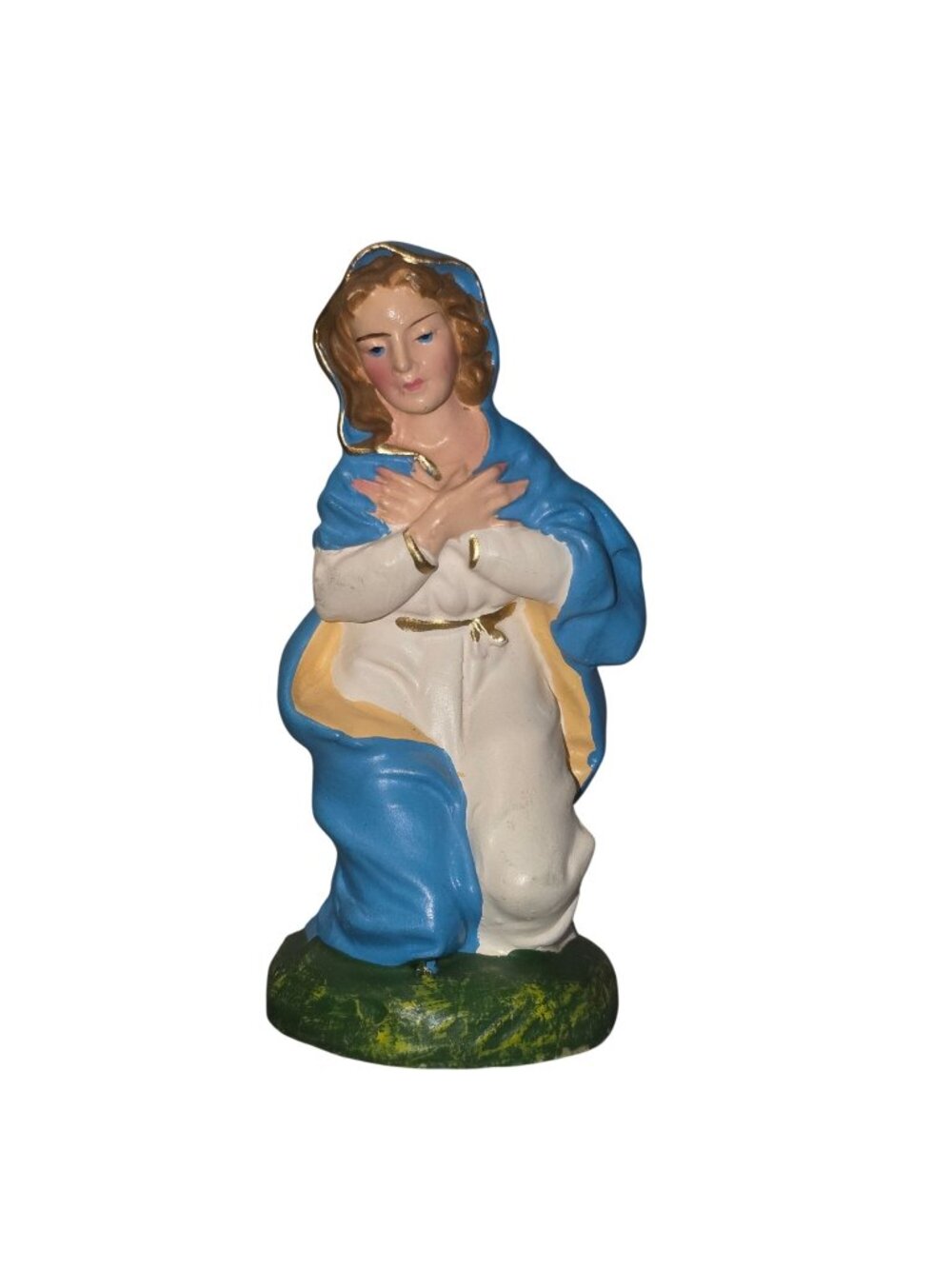 Vtg Virgin Mary Kneeling Nativity Christmas Italian Figurine Paper Mache